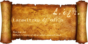 Lazavitzky Ödön névjegykártya
